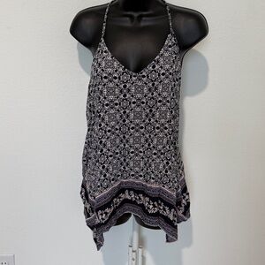 Maurices Black and White Patterned Tank Top
